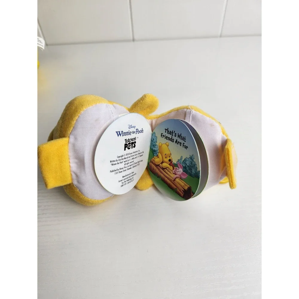 Disney Winnie the Pooh Teachers Pets Plush Keychain Hidden Book 2018 Yellow